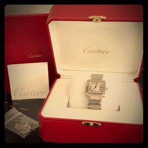 Cartier Stainless Steel Large Tank Francaise Watch